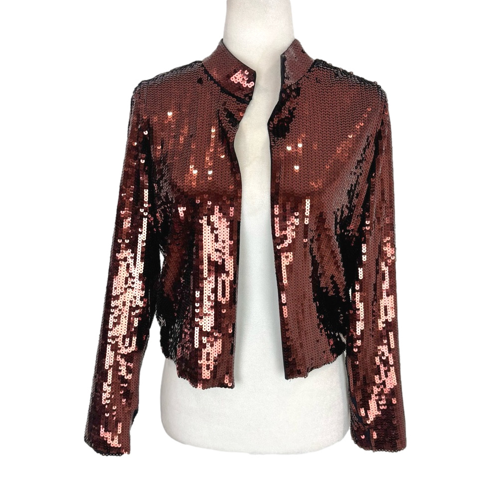 Parasuco brown sequinned open blazer